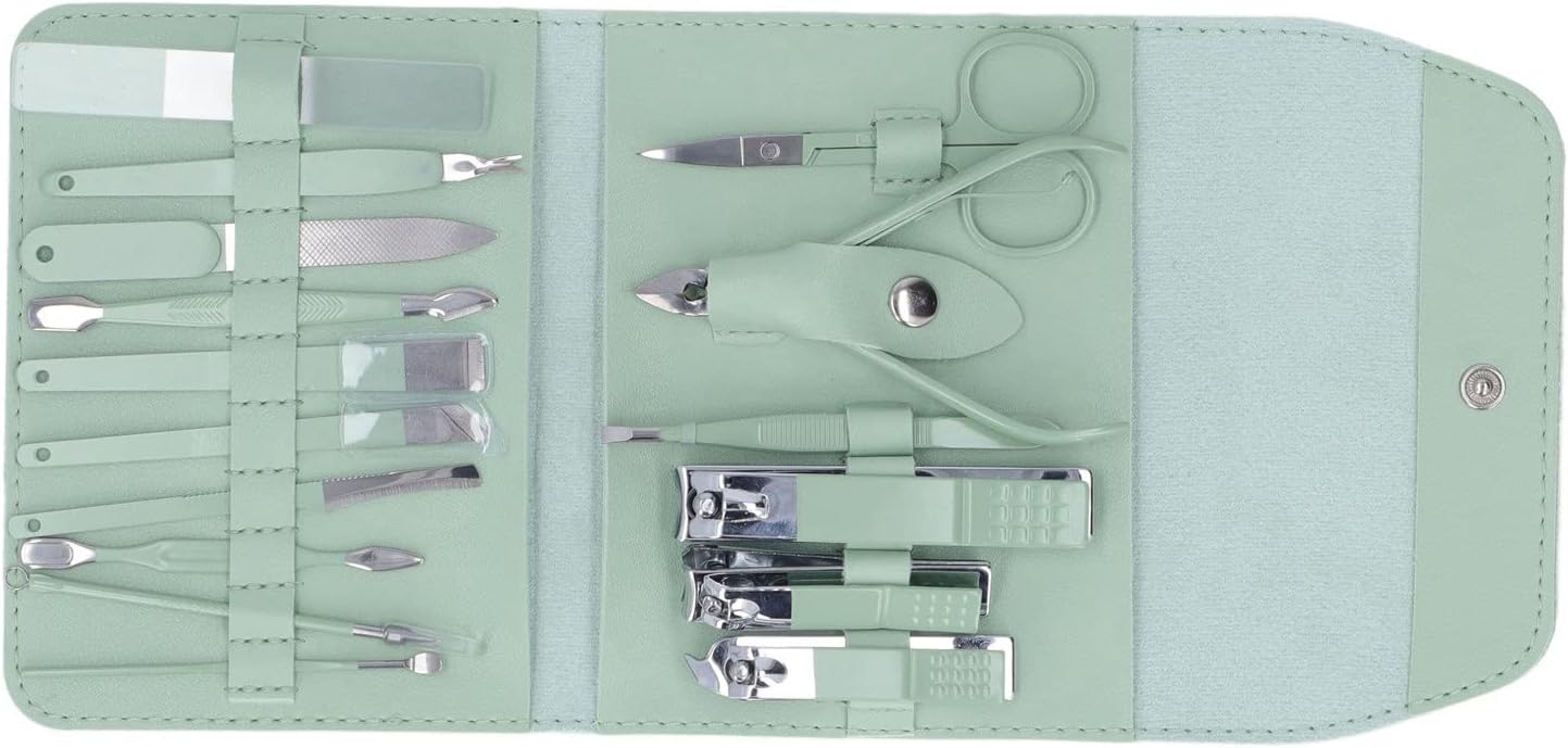 Tragbare Schönheitszange,16-teiliges Maniküre-Set, Professionelles Nagelknipser-Set, Augenbrauenschere, Ohrlöffel, Aufbewahrungstasche, Nagelknipser-Set Für Zuhause, Reisen, Pflegeset 1 61awBPWJT9L. AC SL1500 - beautyscript