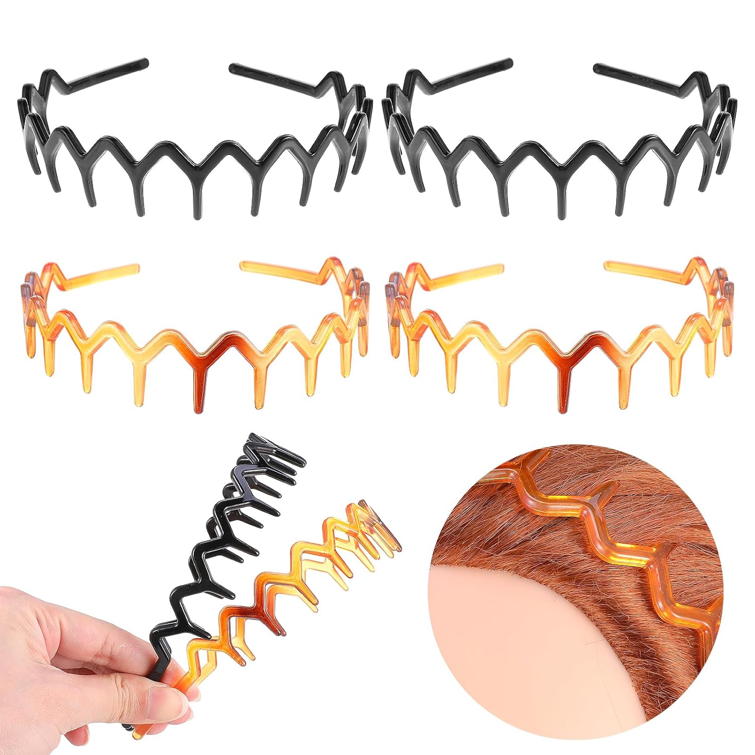 4 Stück Zackenhaarreif Haarreif Zacken Haarreifen Damen Haarreif Damen Haifischzahn Haarkamm Haarband Anti Rutsch Kunststoff Haarreifen Haarreif Mit Zick-Zack-Zack-Zack-Haarkamm Für Männer Frauen 1 7197rma9muL. SL1500 - beautyscript