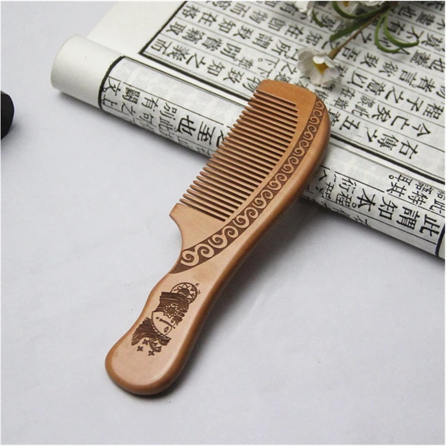 WERWER 1pcs natürlicher Pfirsich Holz Kamm breite Zahn Haarkämme Kopf Haarpflege Kamm Beauty Accessoires Haarstyling -Werkzeuge (Color : NO.10) 1 71HdXCNr3UL. AC SL1500 - beautyscript