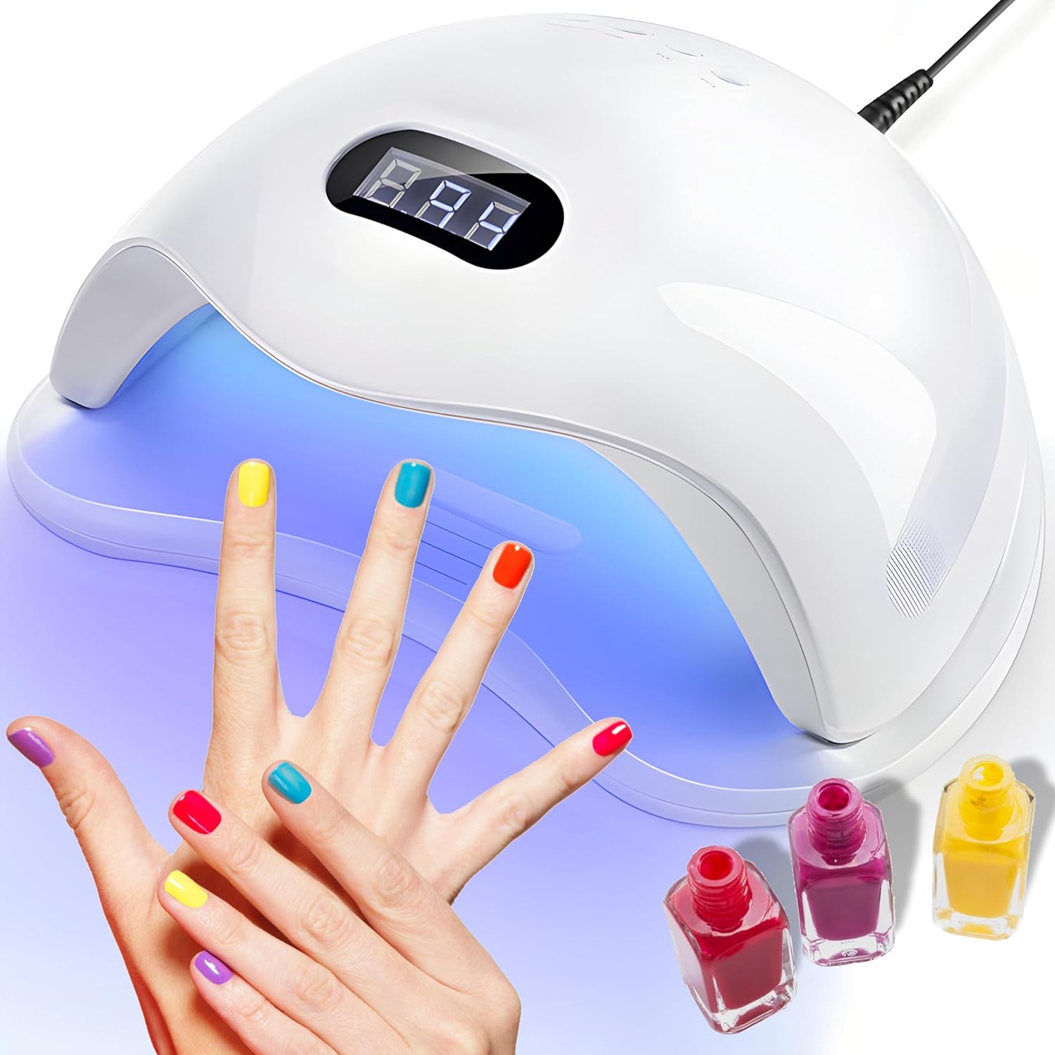 Retoo 48W Nageltrockner mit Timer, LCD Display, Sensor, Infrarot, LED UV Lampe für Nägel, Nagellampe, Aushärtungswerkzeug für Finger/Zehennagel Gel, Gelnägel, 1 71 - beautyscript